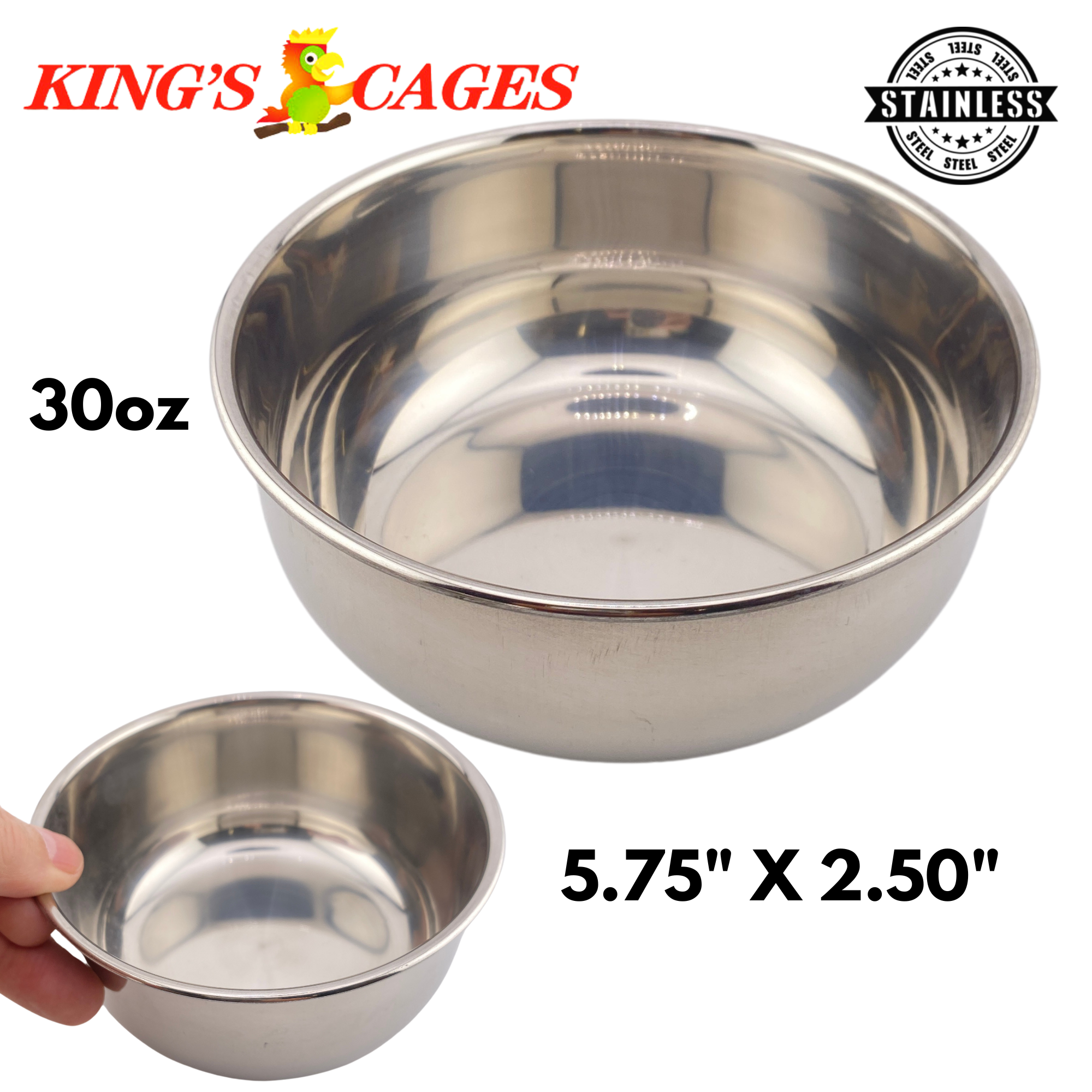 Jaulas Kings redondas de acero inoxidable cuencos jaula alimentadores semillas agua loro golosina mascota - Imagen 21 de 27