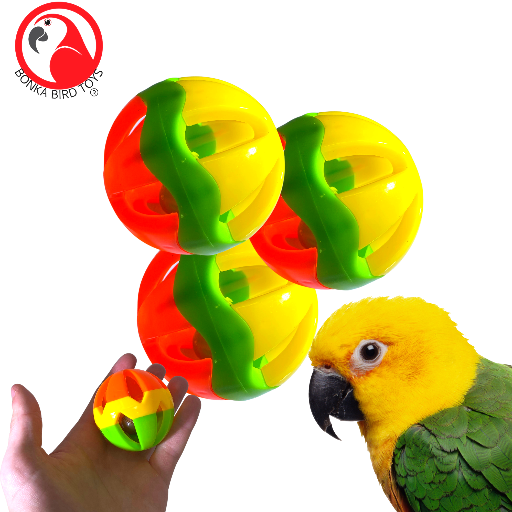Bonka Bird Toys Palline di Tufo Piede Artigianale Parte Uccellino Giocattoli - Foto 16 di 22