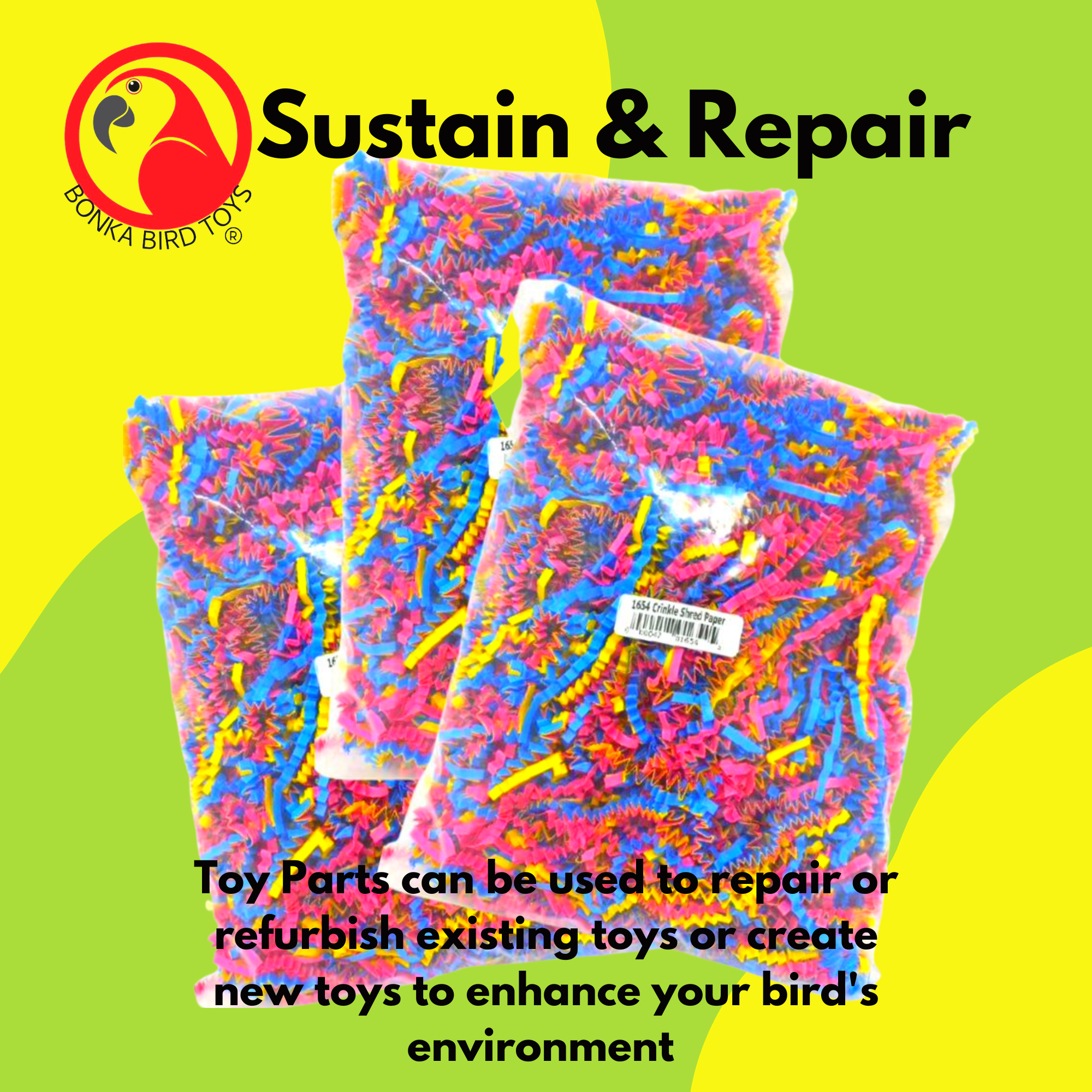 Bonka Bird Toys 1654 Crinkle Shred Paper Nest Party Gift Conure Pionus Quaker - Picture 20 of 21