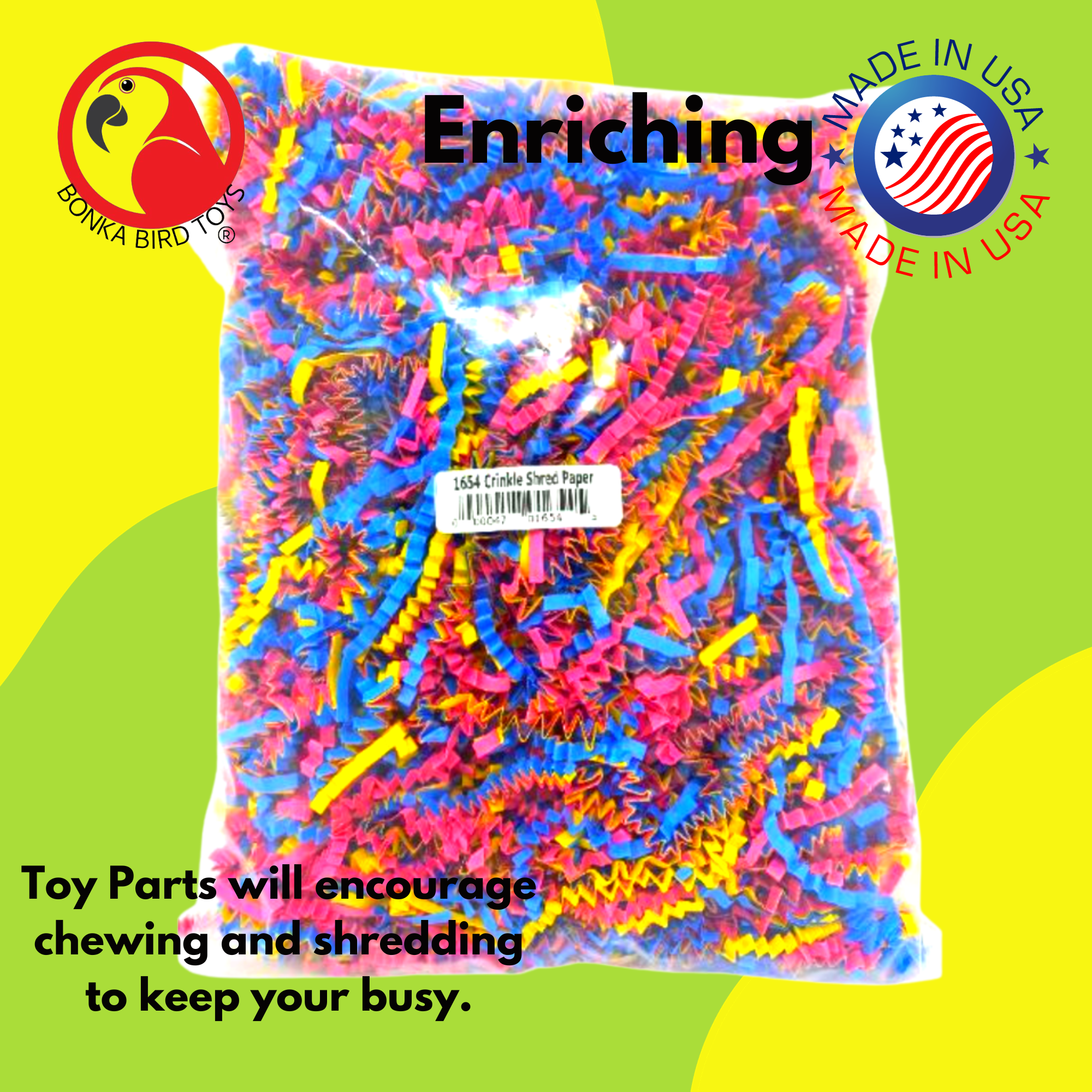 Bonka Bird Toys 1654 Crinkle Shred Paper Nest Party Gift Conure Pionus Quaker - Picture 11 of 21