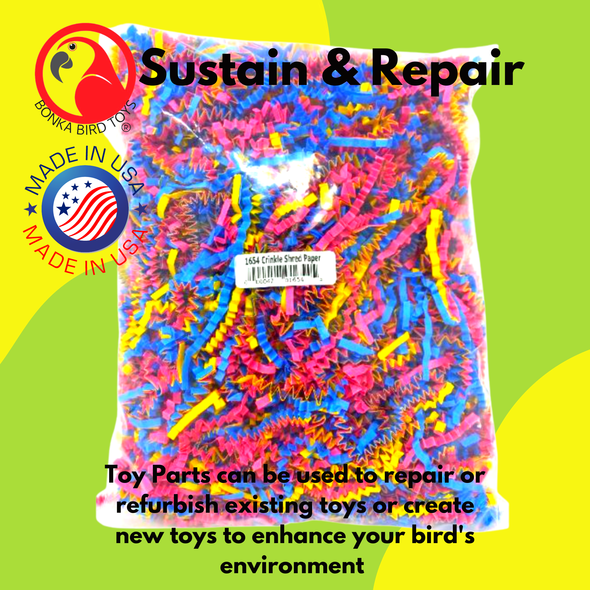 Bonka Bird Toys 1654 Crinkle Shred Paper Nest Party Gift Conure Pionus Quaker - Picture 10 of 21