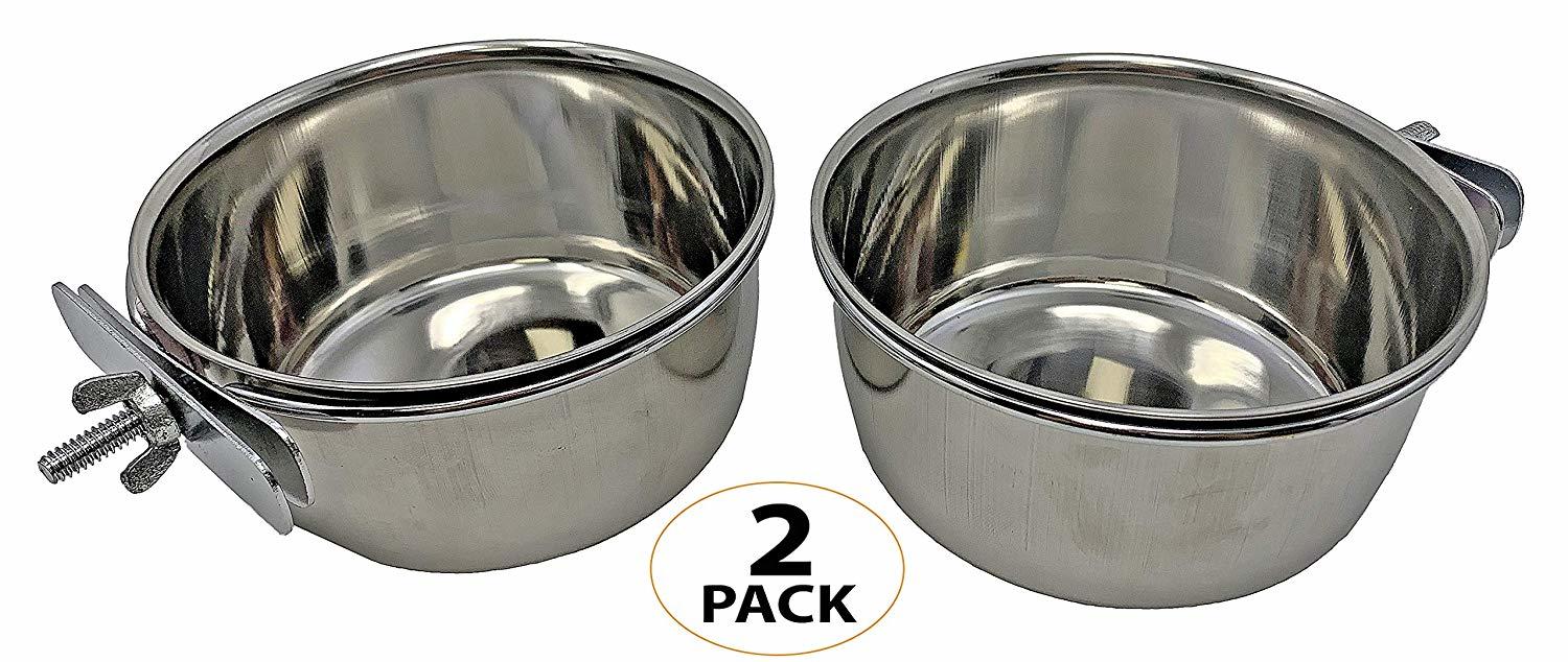 800121 Acero Inoxidable 10 OZ Abrazadera Taza Jaula Gallinero Pájaro Perro Comida Tazón de Agua - Imagen 6 de 6