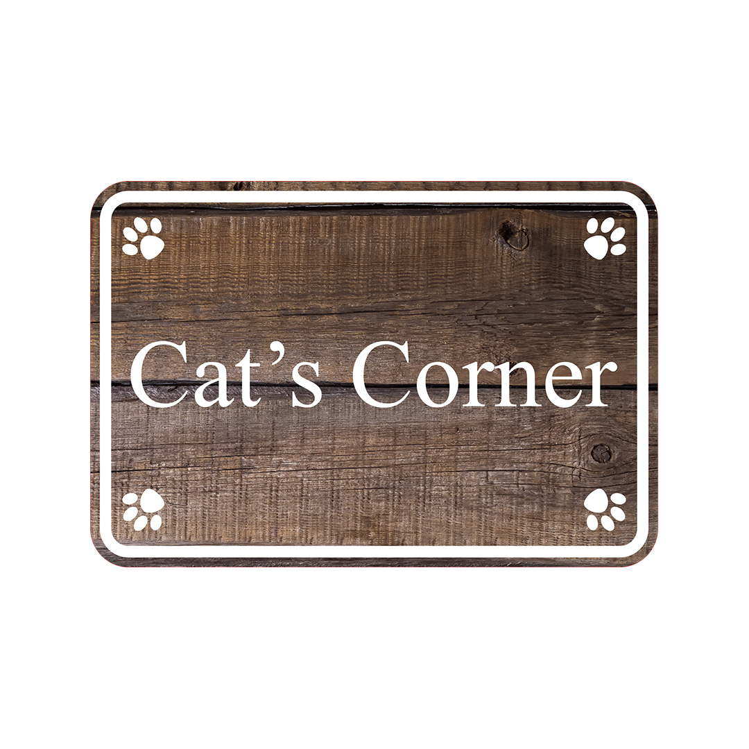 Classic Framed Plus Cat&rsquo;s Corner Door or Wall Sign | Pet-friendly Signs