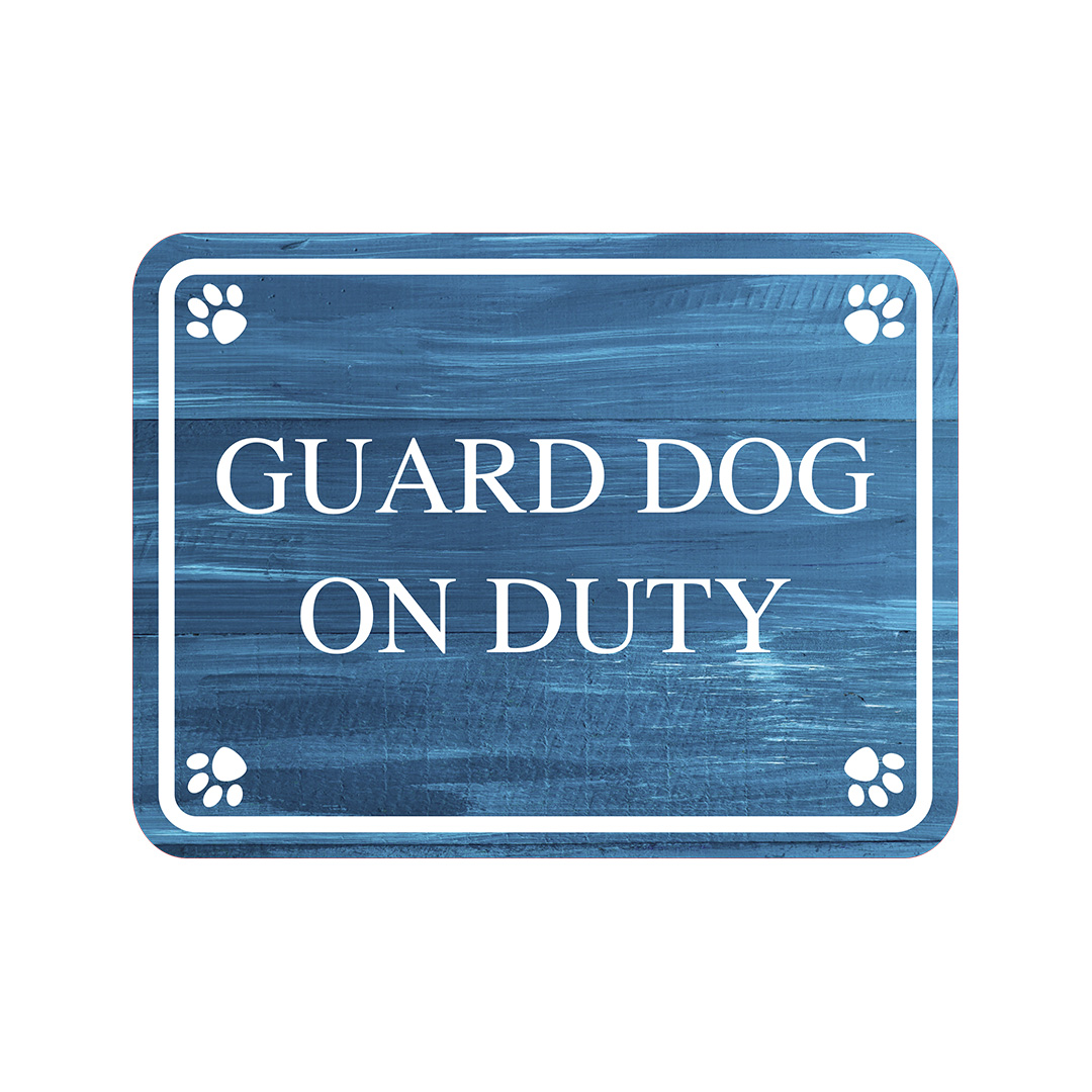 Classic Framed Plus Guard Dog On Duty Door or Wall Sign | Pet-friendly Signs