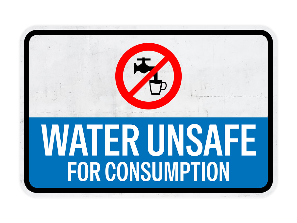 Classic Framed Plus Water Unsafe for Consumption Door or Wall Sign