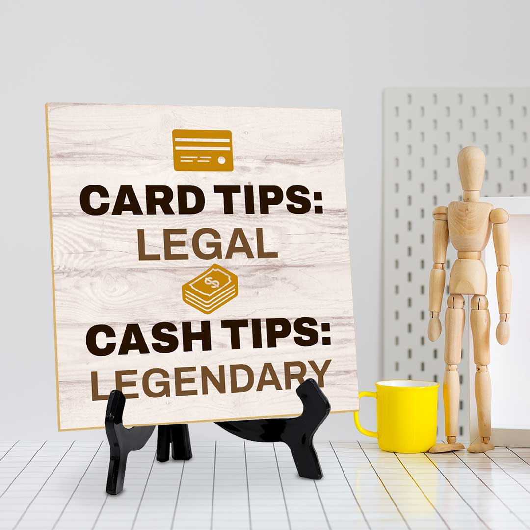 Tip Without a Trace - Playfully Rebellious Table Signs 5"x 5" Square Table Sign