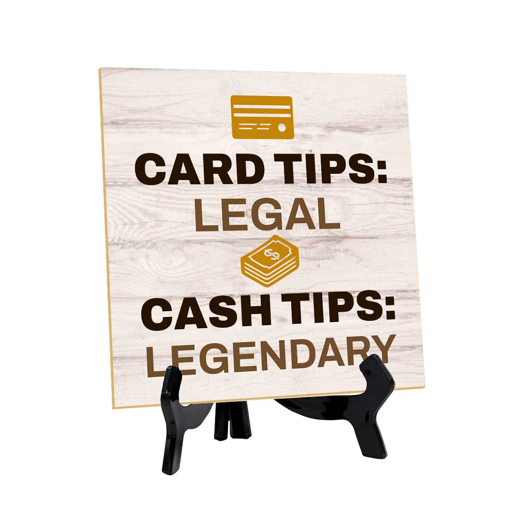 Tip Without a Trace - Playfully Rebellious Table Signs 5"x 5" Square Table Sign