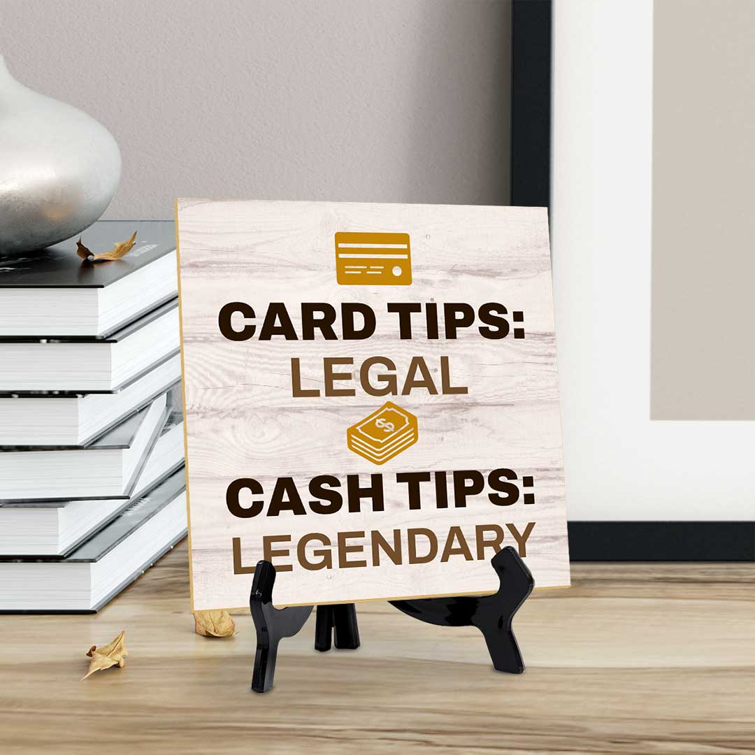 Tip Without a Trace - Playfully Rebellious Table Signs 5"x 5" Square Table Sign