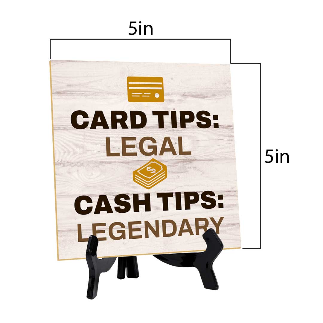 Tip Without a Trace - Playfully Rebellious Table Signs 5"x 5" Square Table Sign