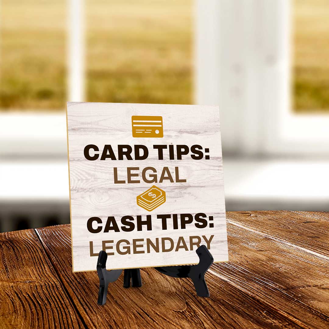 Tip Without a Trace - Playfully Rebellious Table Signs 5"x 5" Square Table Sign