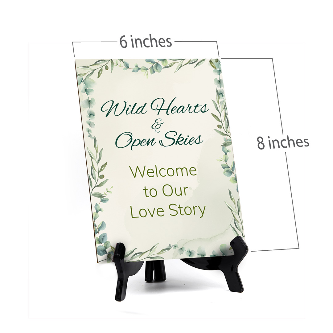 Boho Wedding Phrases Table Signs with Acrylic Stands (6x8“)