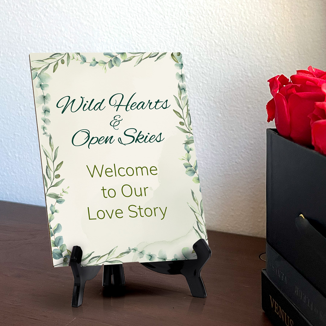 Boho Wedding Phrases Table Signs with Acrylic Stands (6x8“)