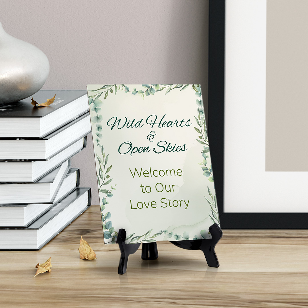 Boho Wedding Phrases Table Signs with Acrylic Stands (6x8“)