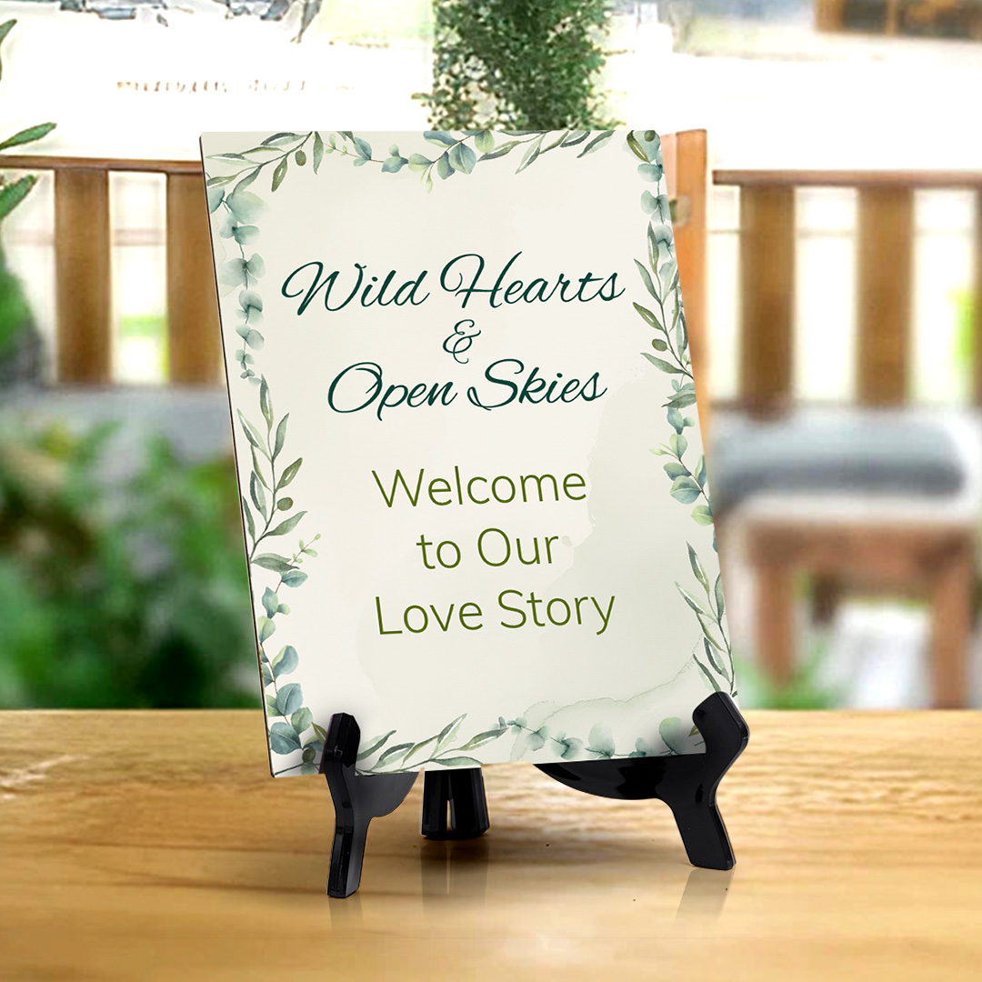 Boho Wedding Phrases Table Signs with Acrylic Stands (6x8“)