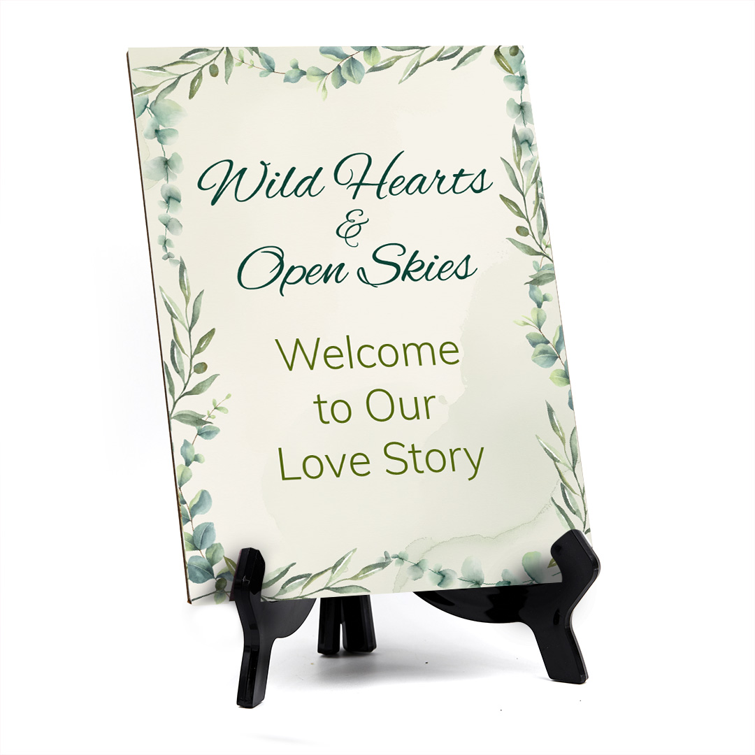 Boho Wedding Phrases Table Signs with Acrylic Stands (6x8“)