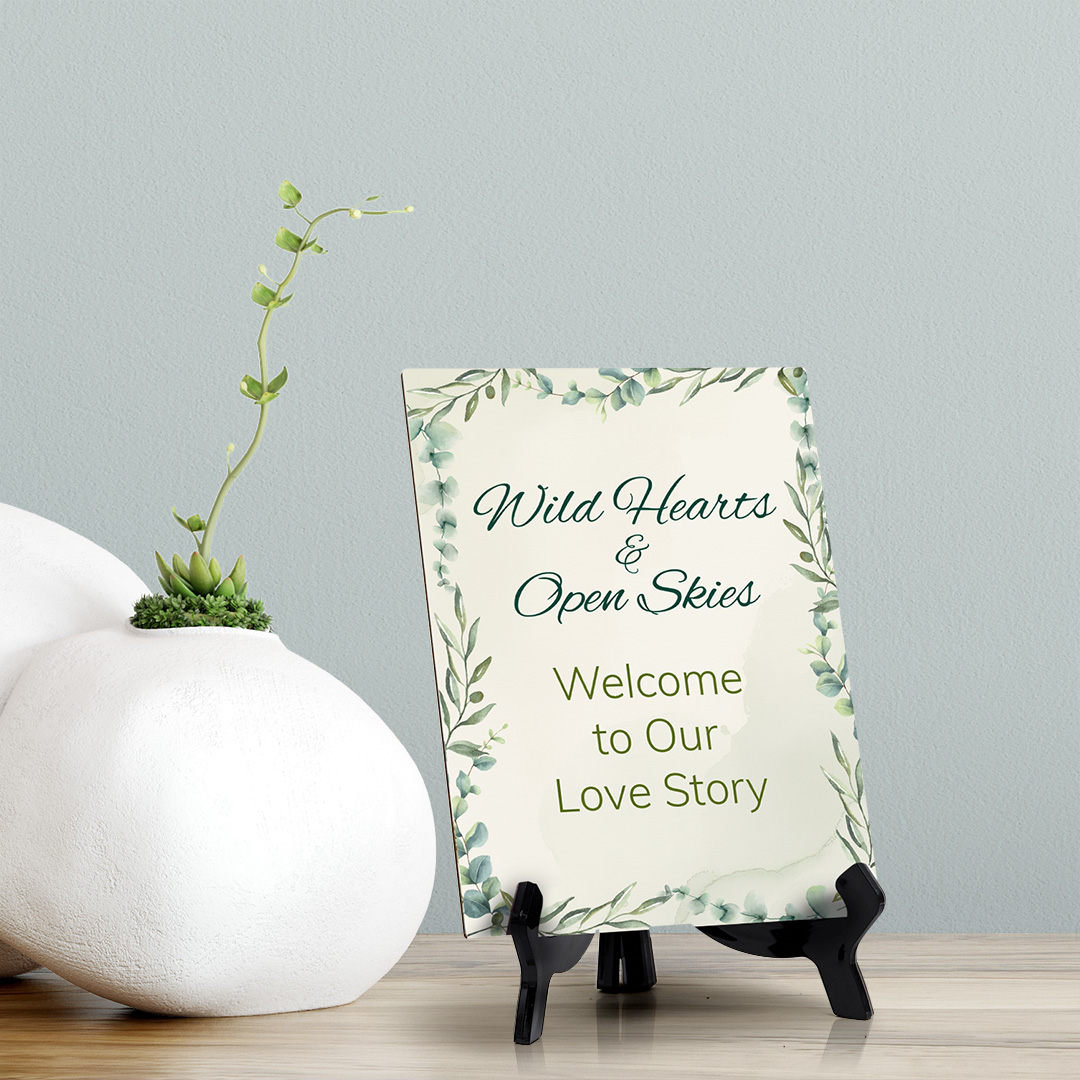 Boho Wedding Phrases Table Signs with Acrylic Stands (6x8“)