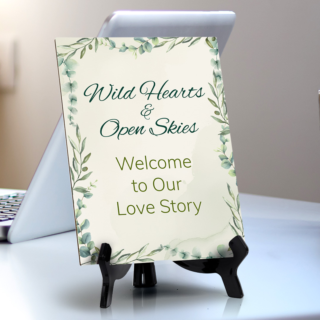 Boho Wedding Phrases Table Signs with Acrylic Stands (6x8“)