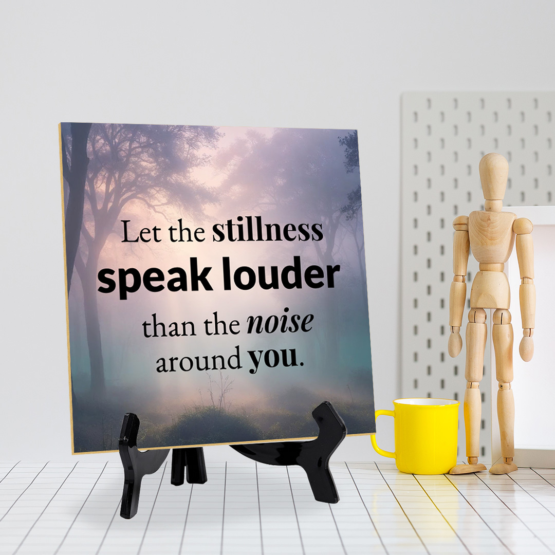 Calm & Centered Table Signs 5"x 5" Square Table Sign With Acrylic Easel