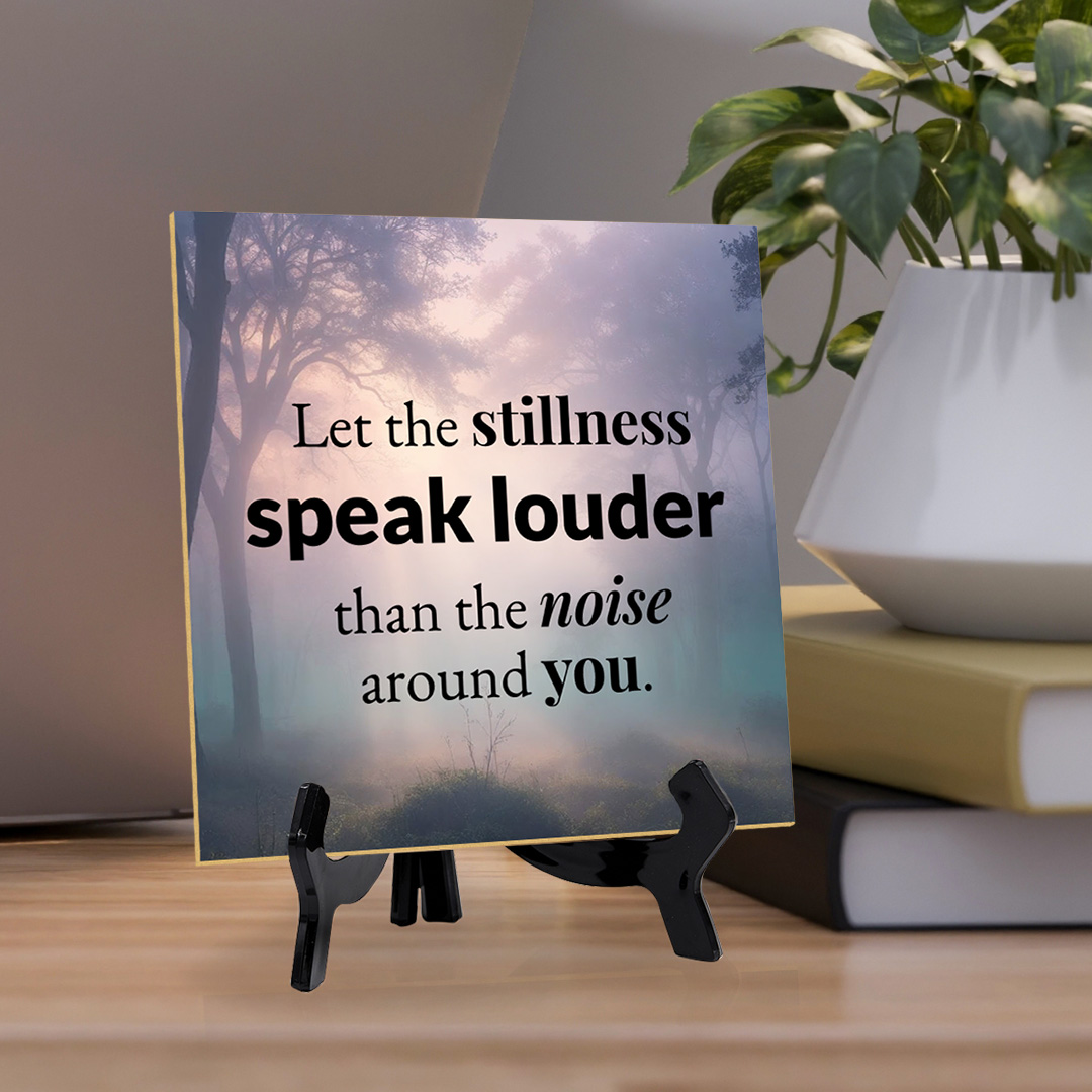 Calm & Centered Table Signs 5"x 5" Square Table Sign With Acrylic Easel