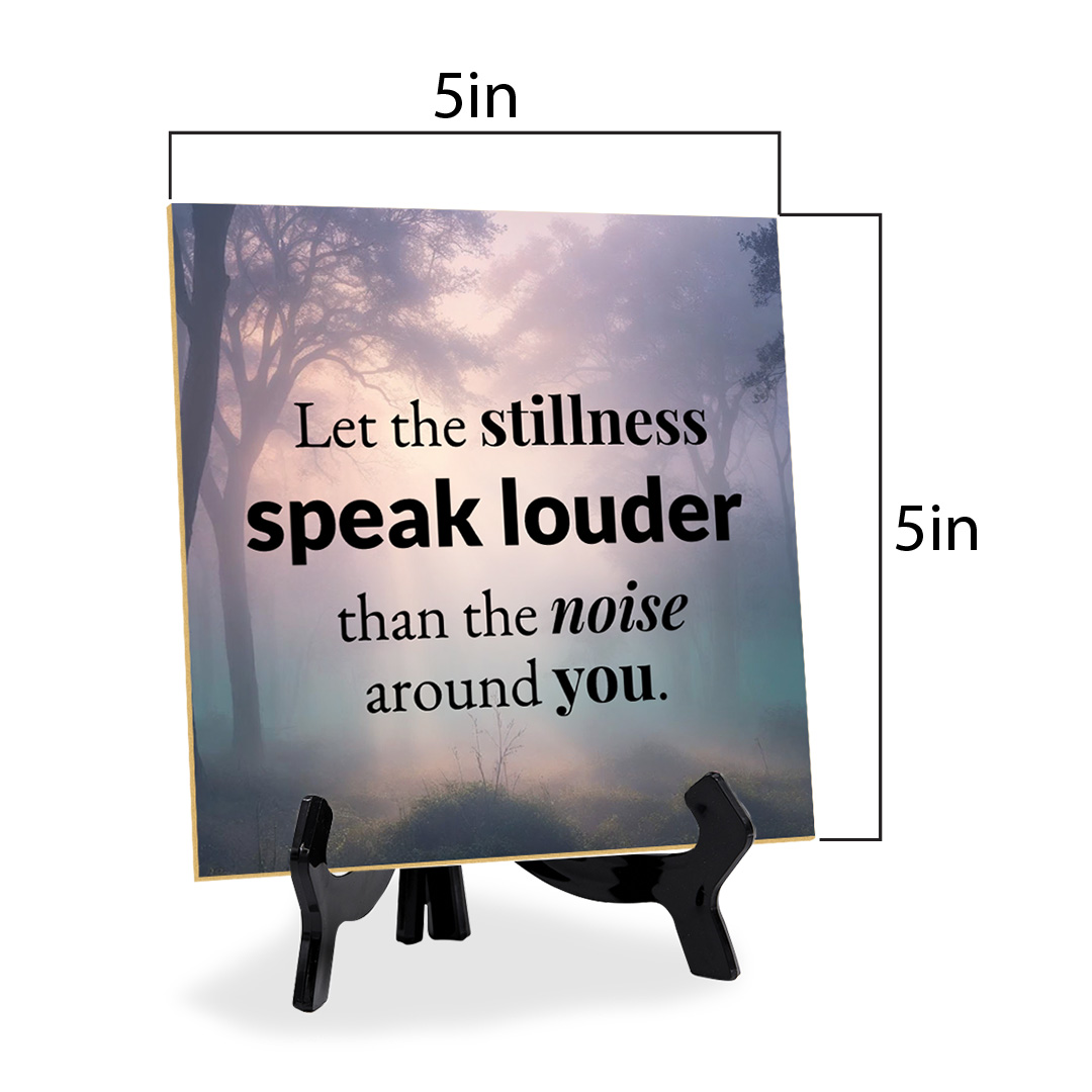 Calm & Centered Table Signs 5"x 5" Square Table Sign With Acrylic Easel