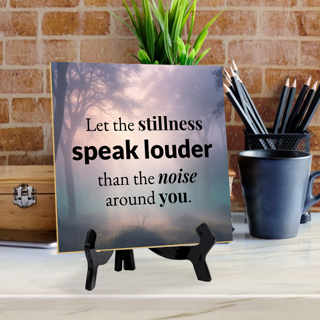 Calm & Centered Table Signs 5"x 5" Square Table Sign With Acrylic Easel