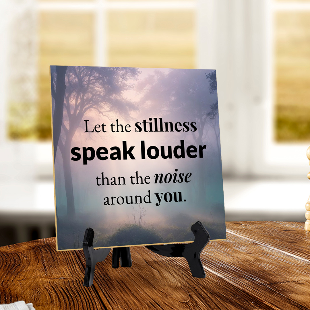 Calm & Centered Table Signs 5"x 5" Square Table Sign With Acrylic Easel