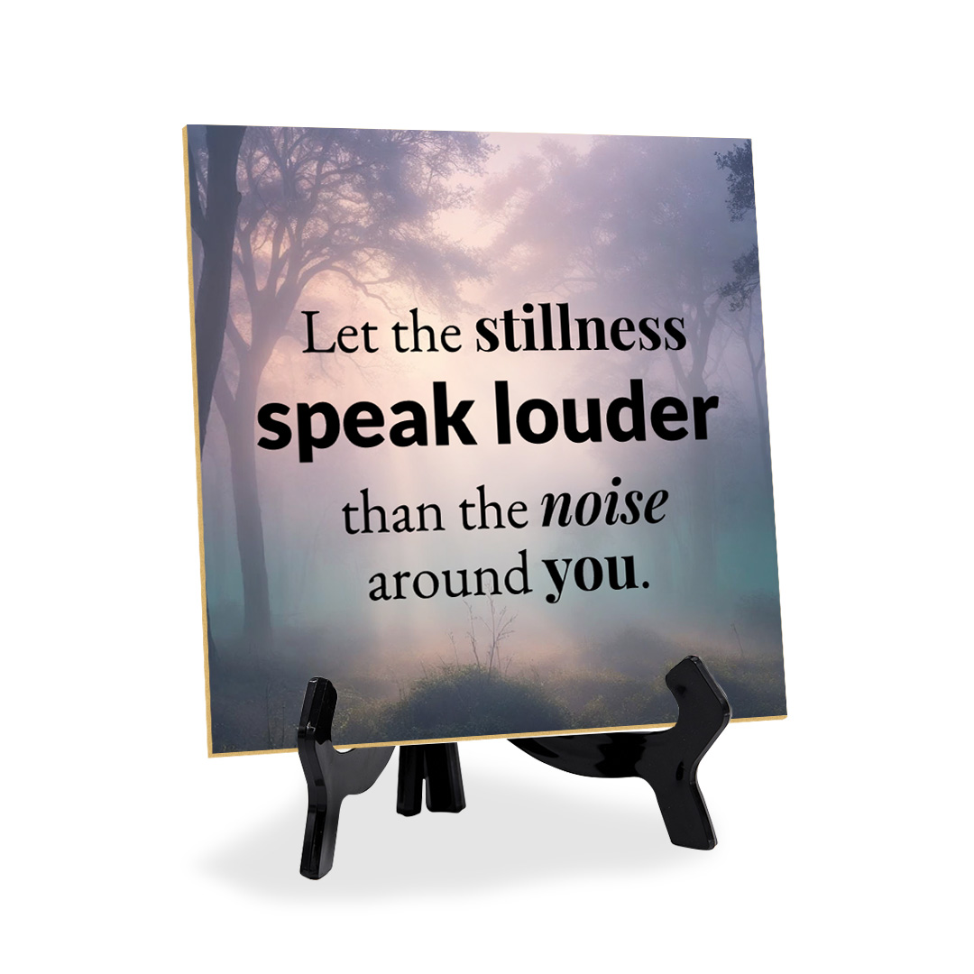 Calm & Centered Table Signs 5"x 5" Square Table Sign With Acrylic Easel