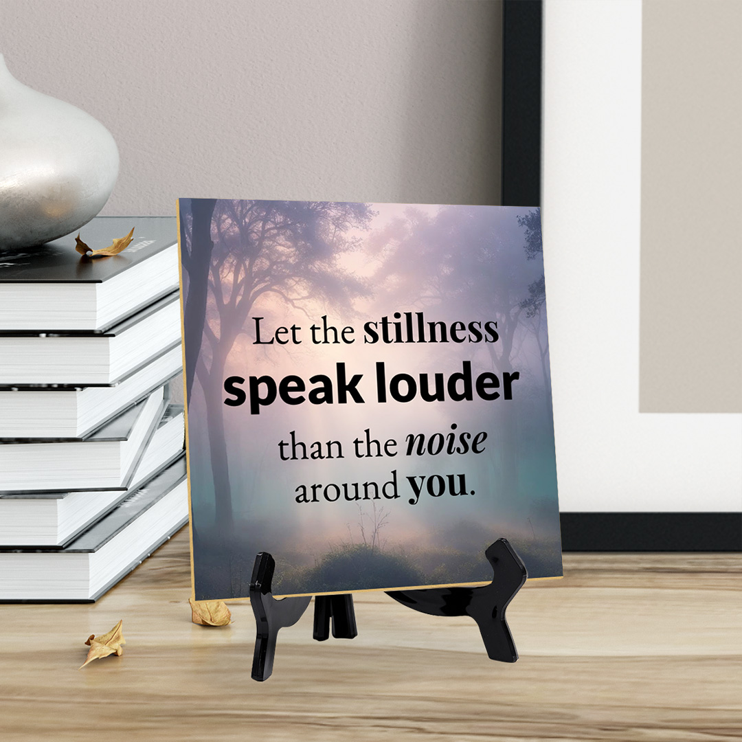 Calm & Centered Table Signs 5"x 5" Square Table Sign With Acrylic Easel