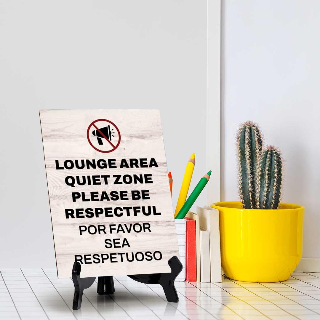Customer Notification Bilingual Table Signs with Acrylic Stand (6x8“)