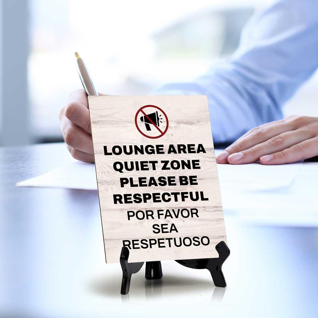 Customer Notification Bilingual Table Signs with Acrylic Stand (6x8“)