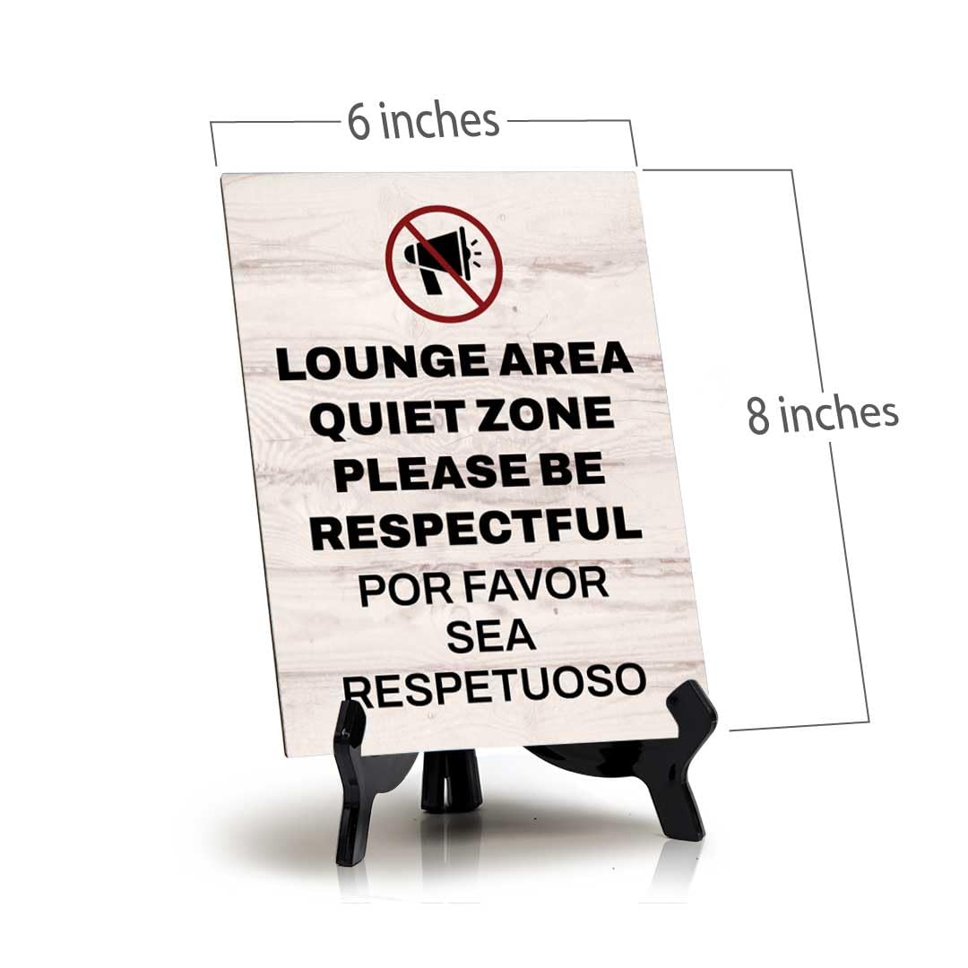 Customer Notification Bilingual Table Signs with Acrylic Stand (6x8“)