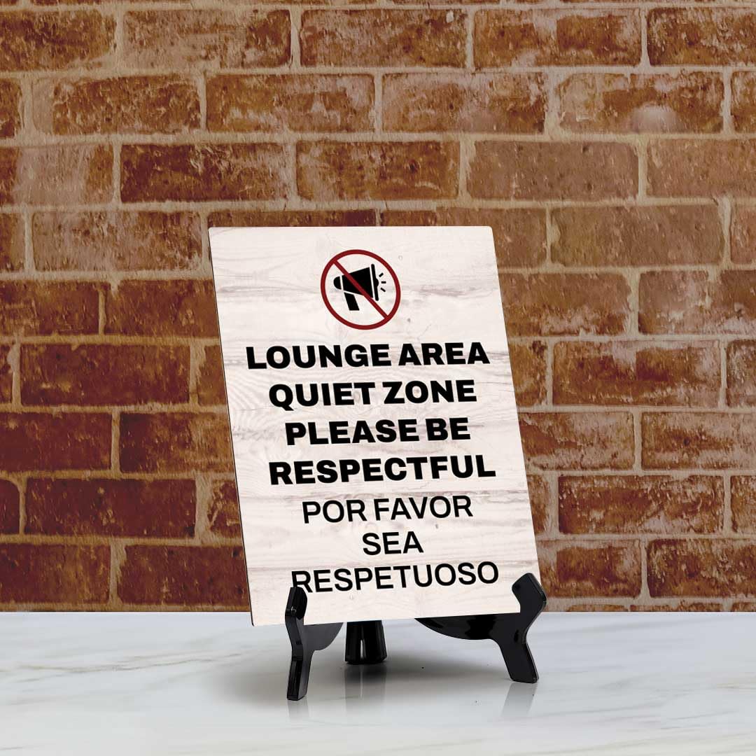 Customer Notification Bilingual Table Signs with Acrylic Stand (6x8“)