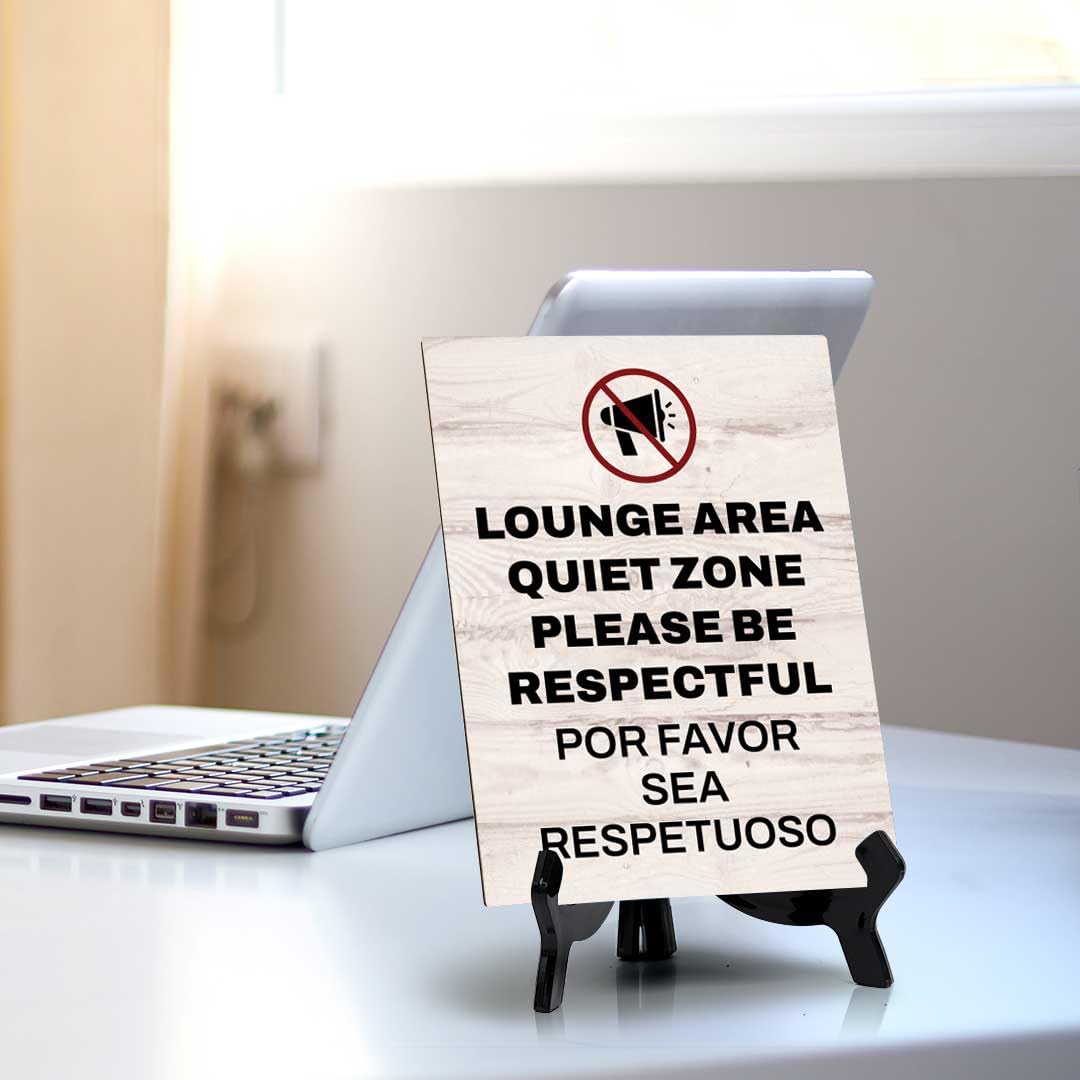 Customer Notification Bilingual Table Signs with Acrylic Stand (6x8“)