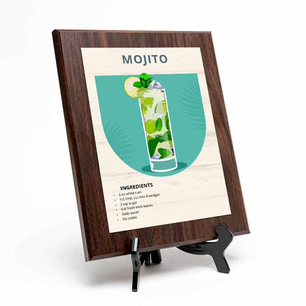 Mojito Decorative Wall Plaque With Easel Acrylic Stand | Home Decor