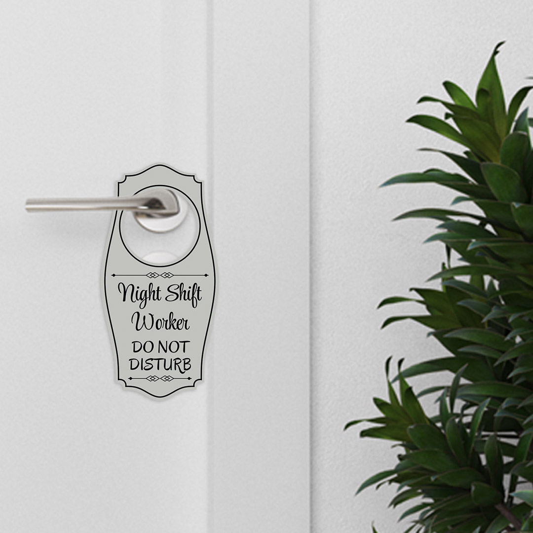 Night Shift Worker Do Not Disturb Door Hanger | House or Business Door Sign - Picture 119 of 120
