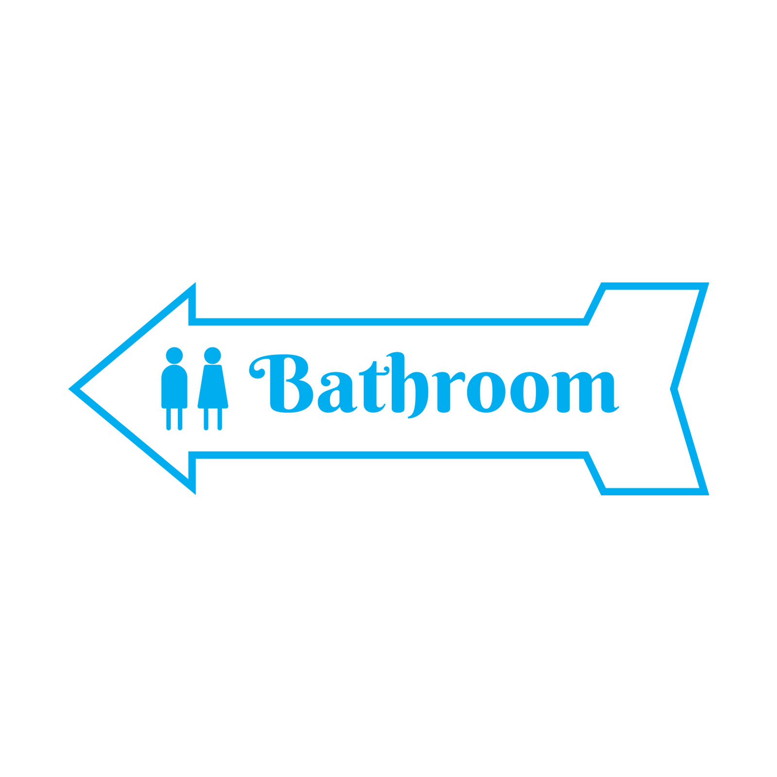 Arrow Shape Bathroom 12×4&Prime; Wall or Door Sign | Restrooms Signage