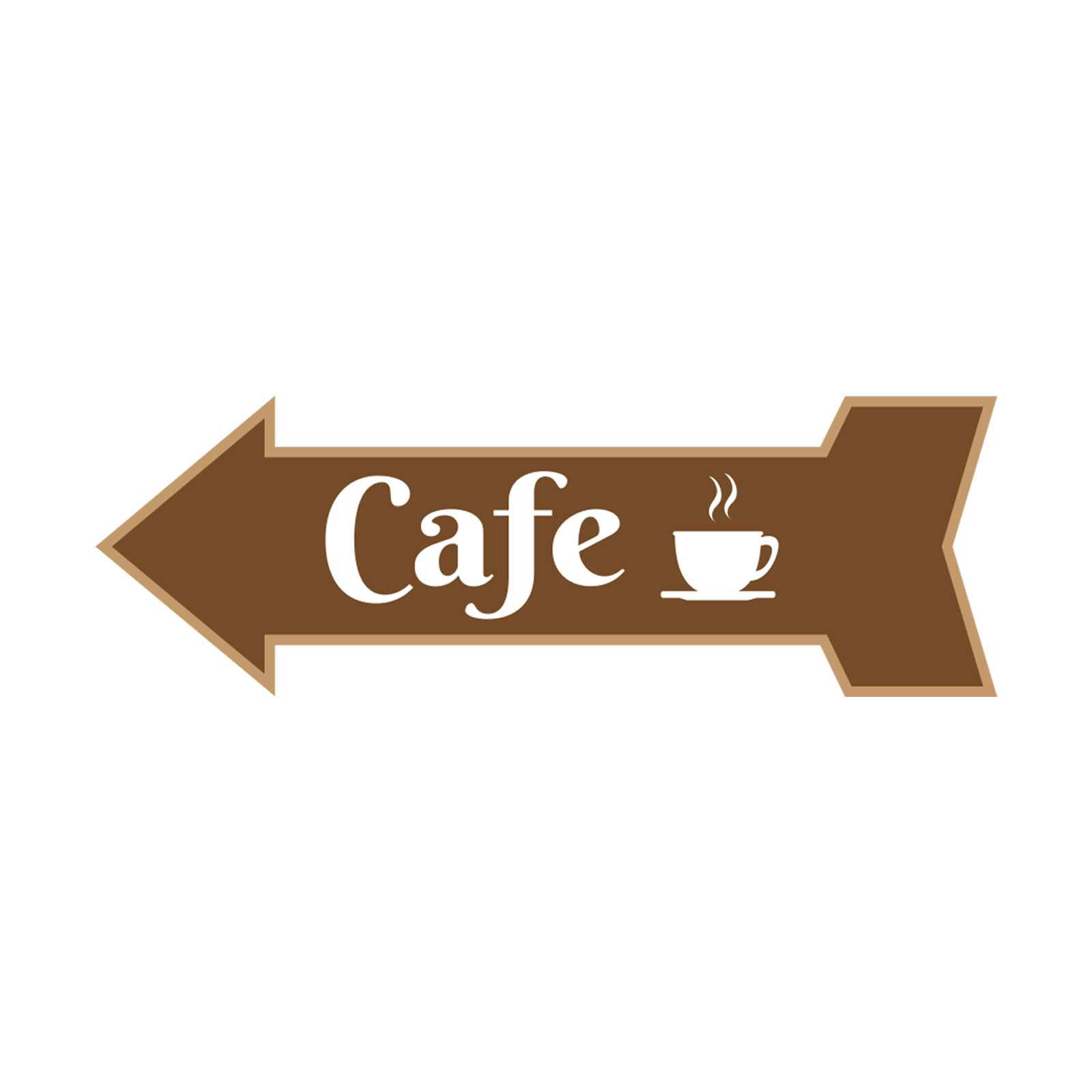 Arrow Shape Cafe 12×4″ Wall or Door Sign | Shop & Restaurant Signage