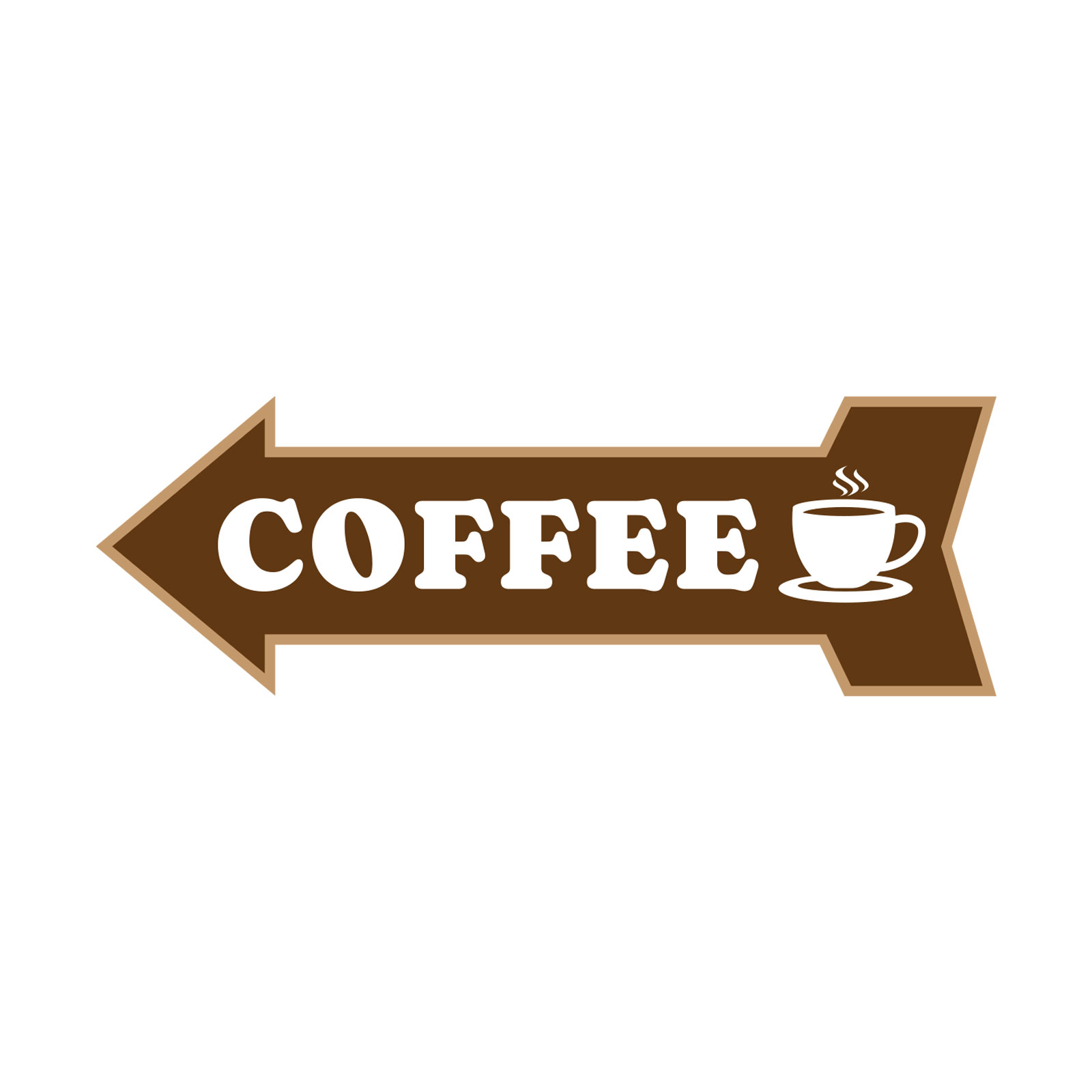 Arrow Shape Coffee 12×4&Prime; Wall or Door Sign | Funny Home Decor | Shop Décor