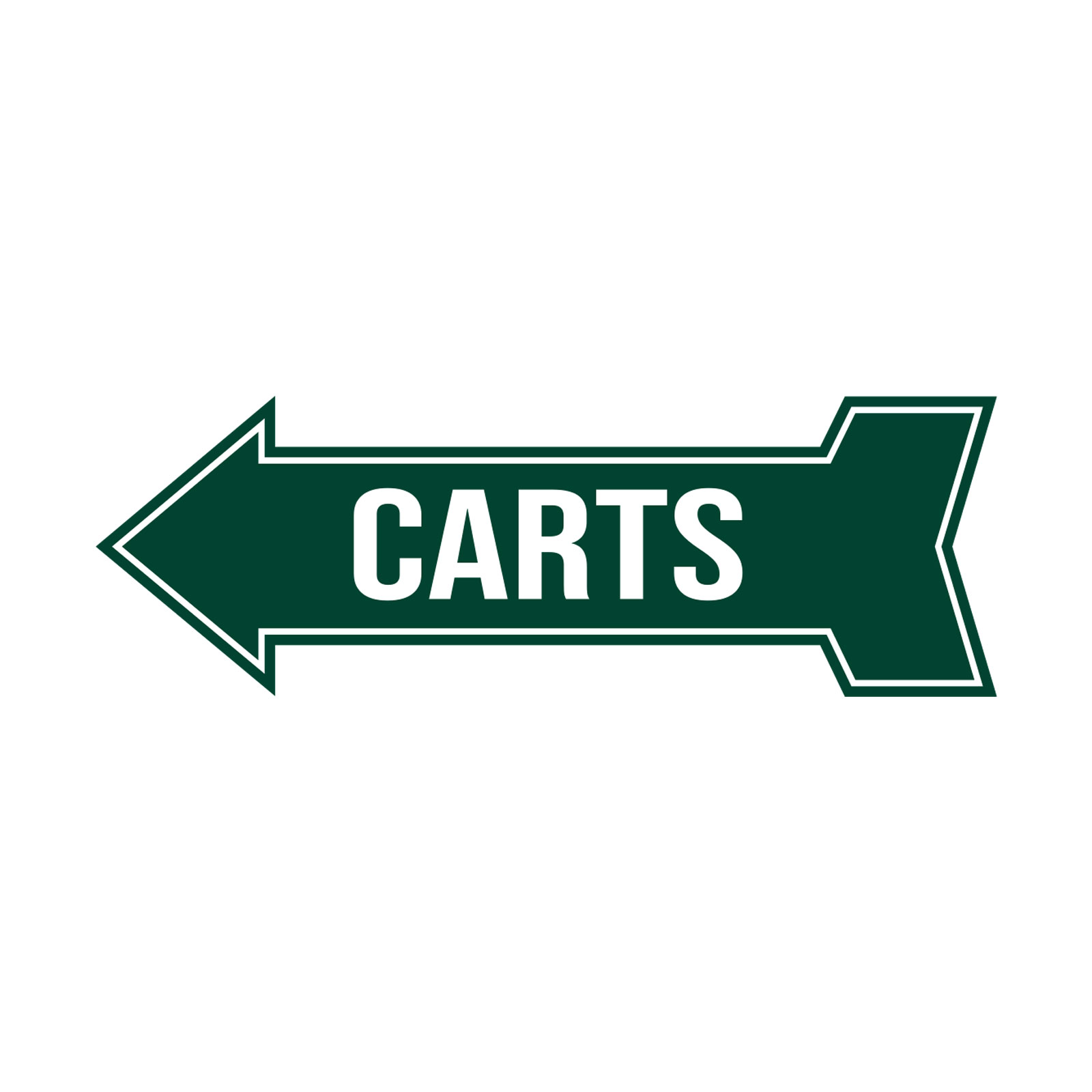 Arrow Shape Carts 12×4&Prime; Wall or Door Sign | Golf Signage