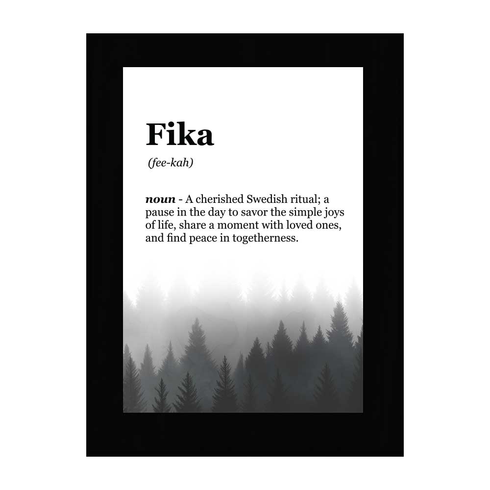 Fika Definition Decorative Wall Plaque With Easel Acrylic Stand