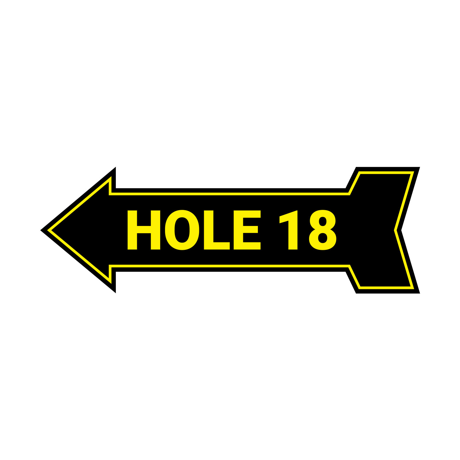 Arrow Shape Hole 18 12×4&Prime; Wall or Door Sign | Golf Signage