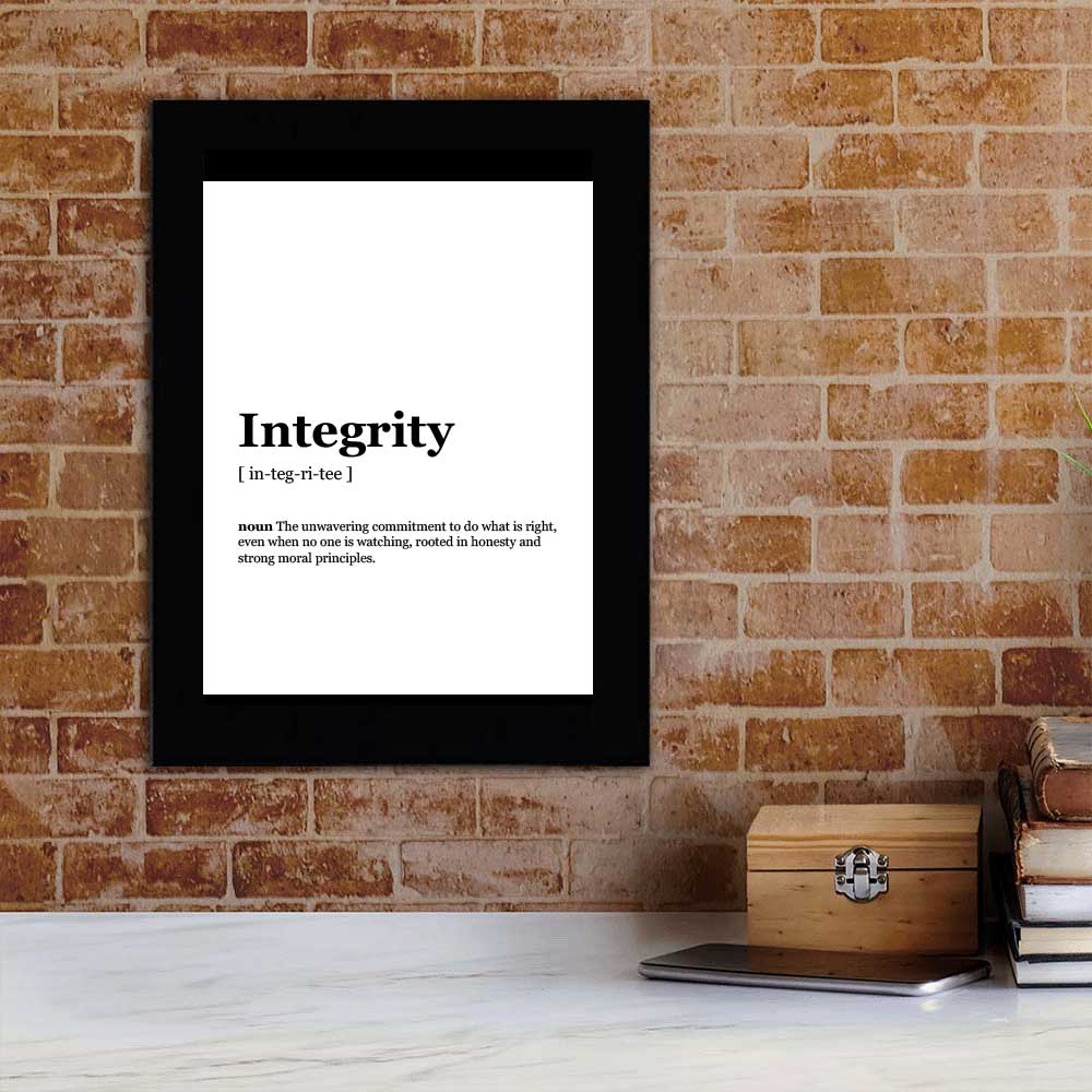 Integrity Dictionary Definition Decorative Wall Plaque With Easel Acrylic Stand