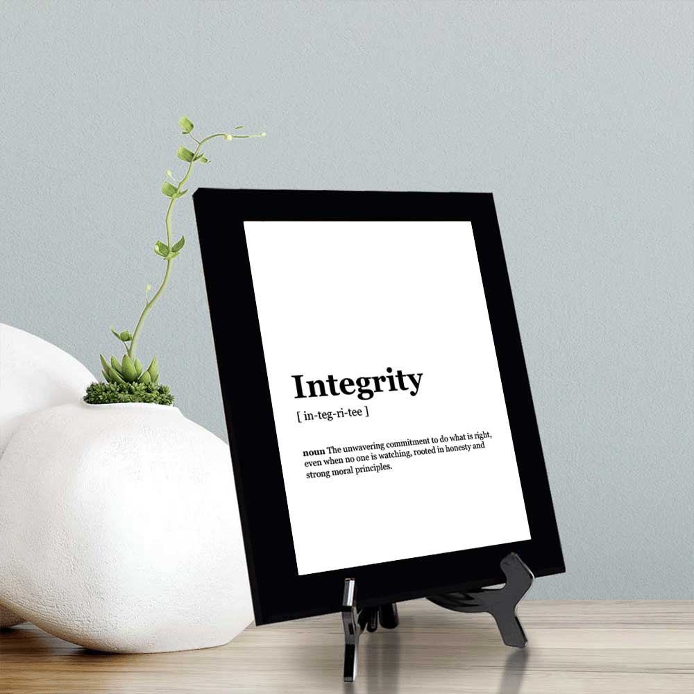 Integrity Dictionary Definition Decorative Wall Plaque With Easel Acrylic Stand