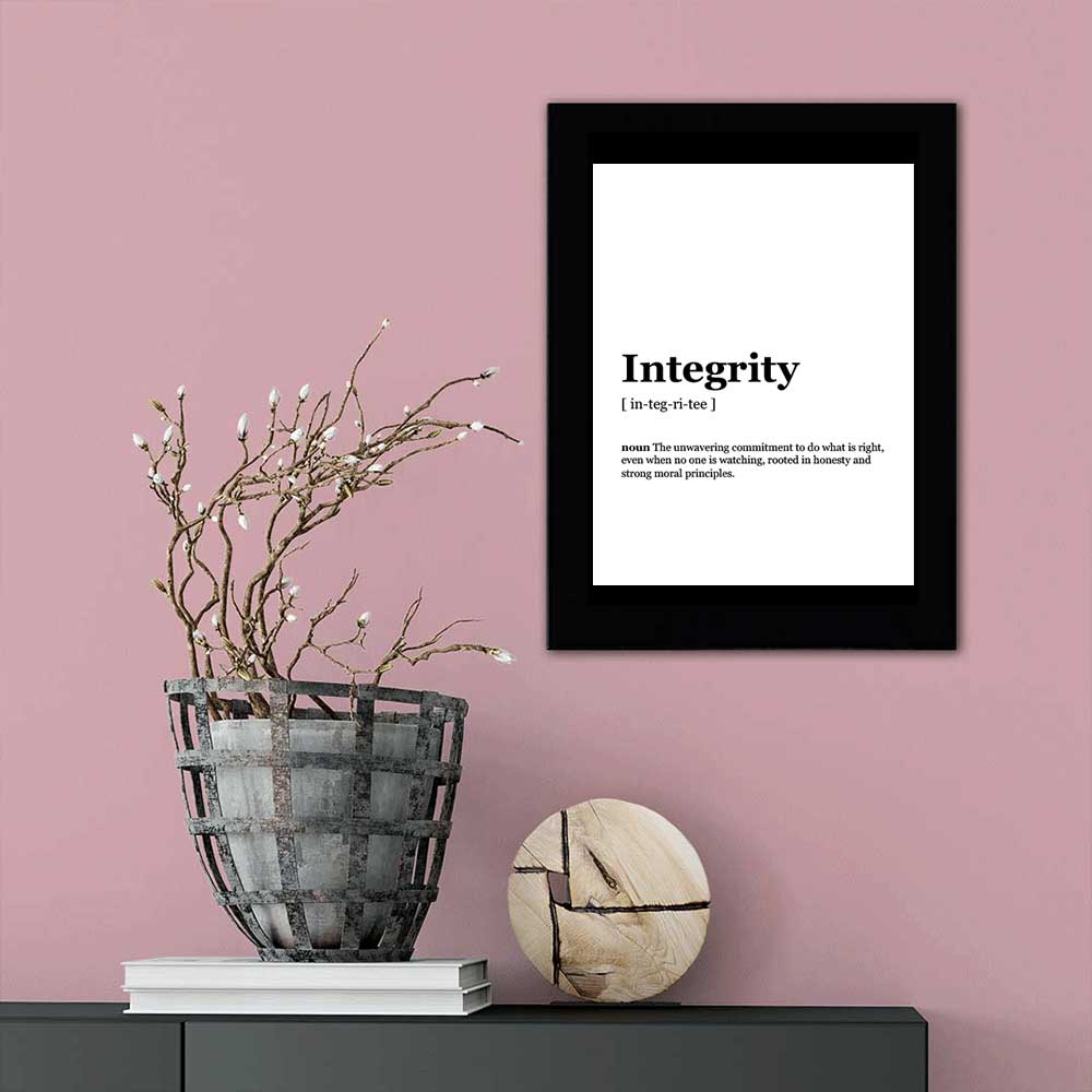 Integrity Dictionary Definition Decorative Wall Plaque With Easel Acrylic Stand