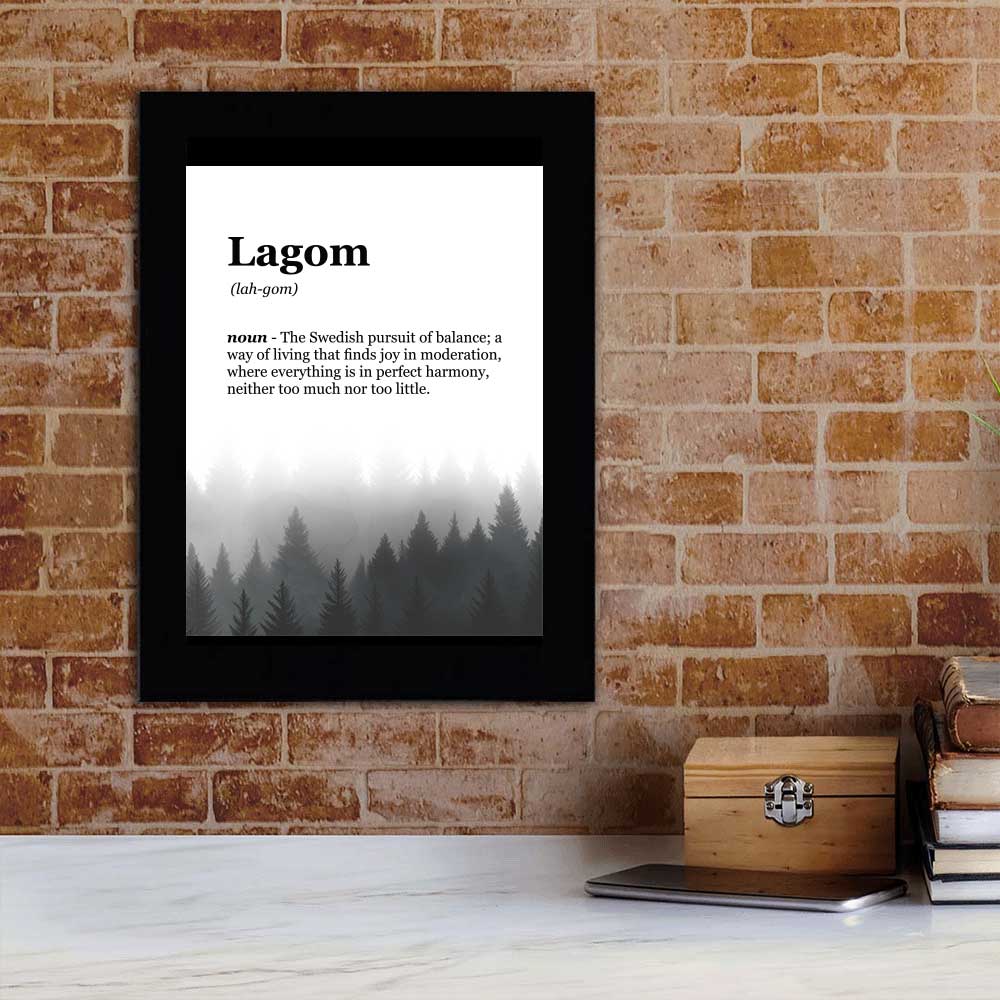 Lagom Definition Decorative Wall Plaque With Easel Acrylic Stand