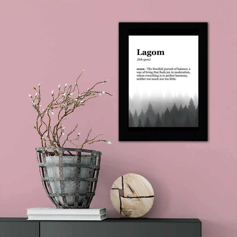 Lagom Definition Decorative Wall Plaque With Easel Acrylic Stand