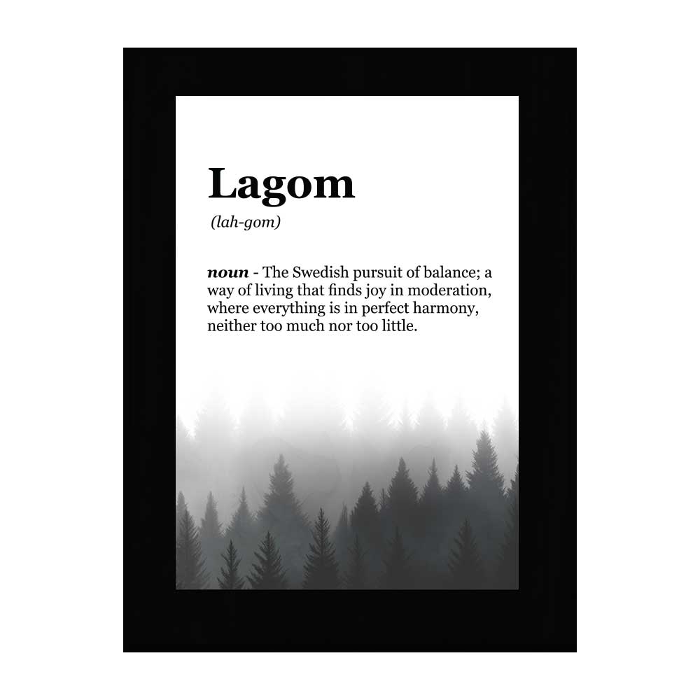 Lagom Definition Decorative Wall Plaque With Easel Acrylic Stand