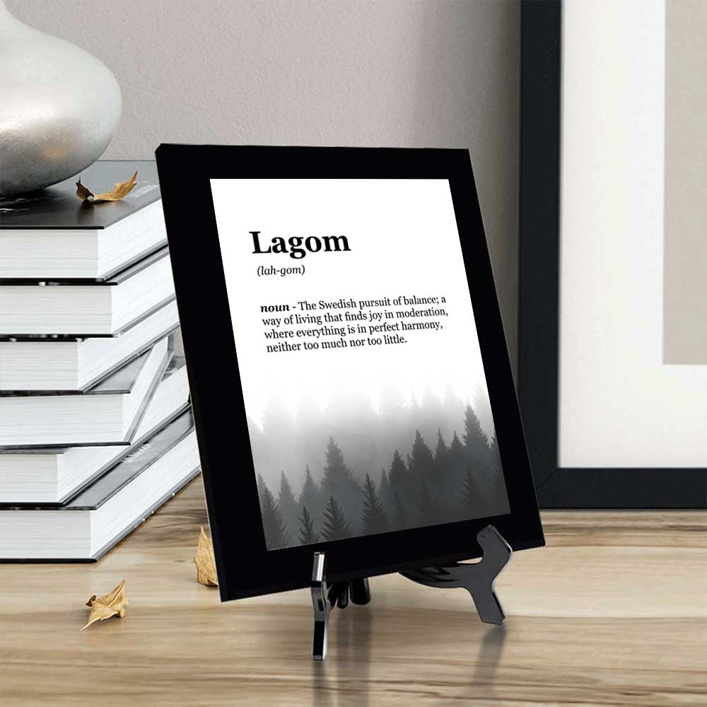 Lagom Definition Decorative Wall Plaque With Easel Acrylic Stand