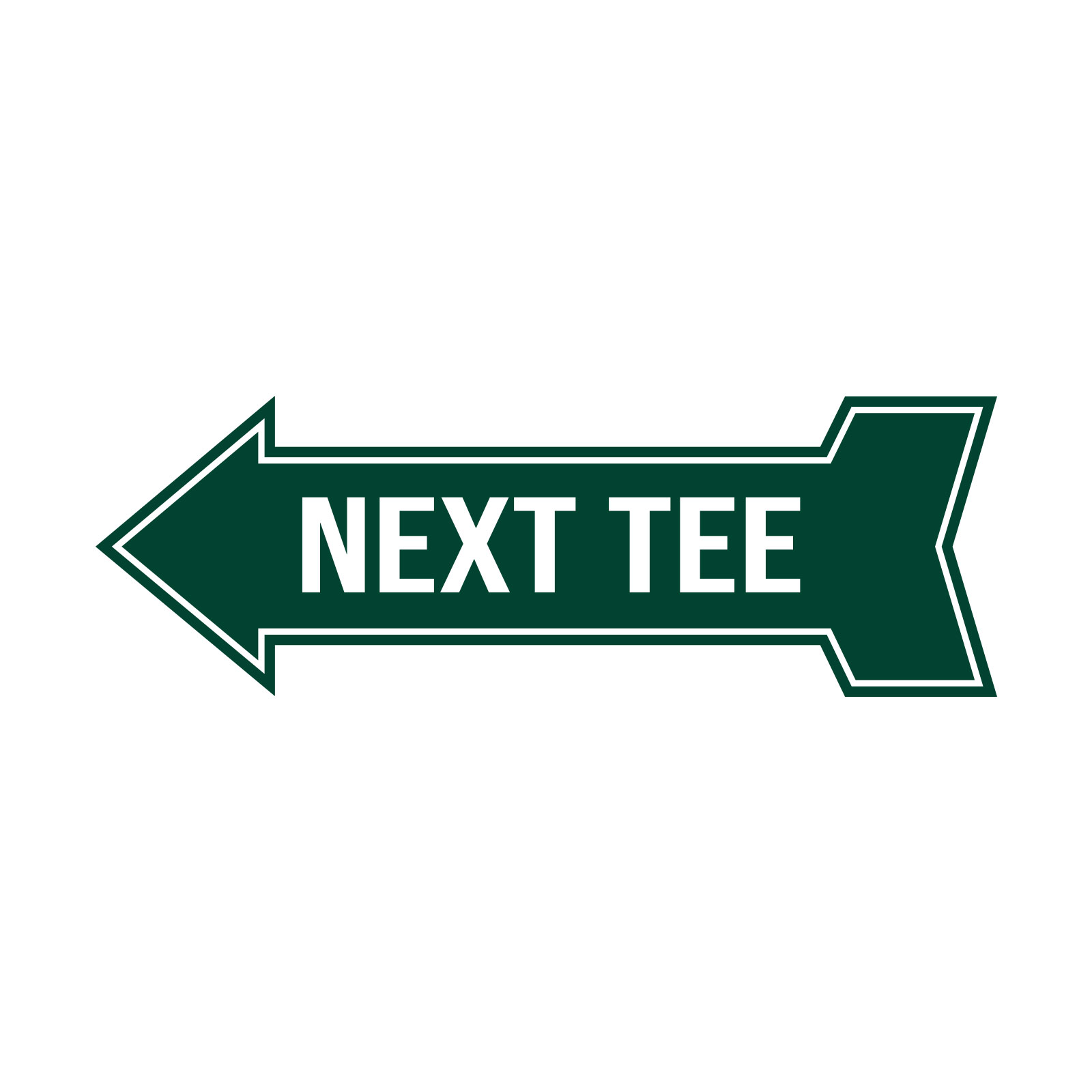 Arrow Shape Next Tee 12×4&Prime; Wall or Door Sign | Golf Signage