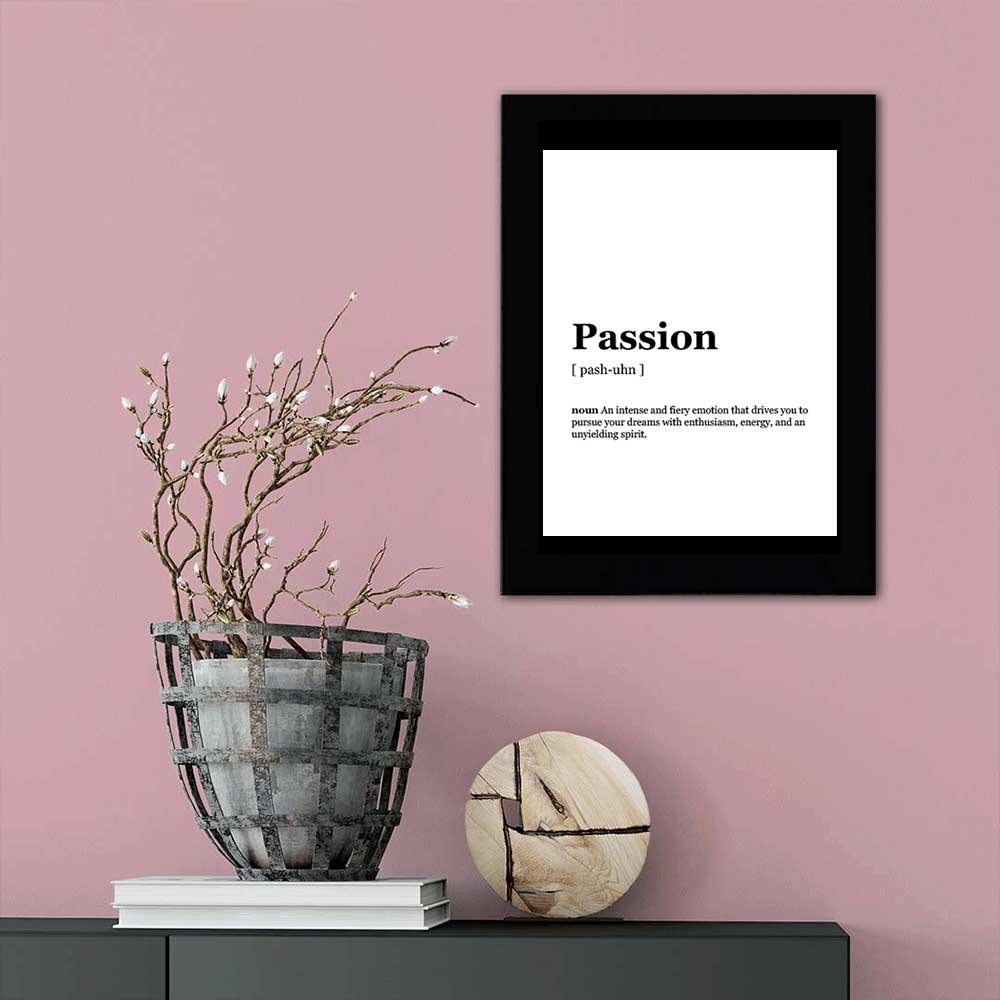 Passion Dictionary Definition Decorative Wall Plaque With Easel Acrylic Stand